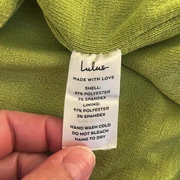 Lulus Becoming Bold Lime Green Cutout One Shoulder Midi Dress Size Small - Picture 11 of 11